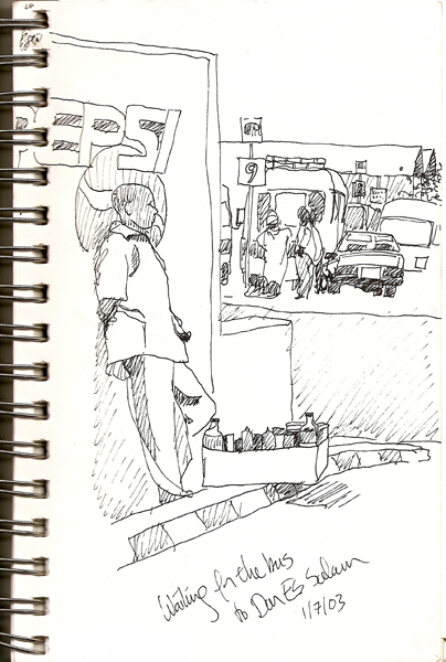 Waiting for the bus in Dar Es Salam
